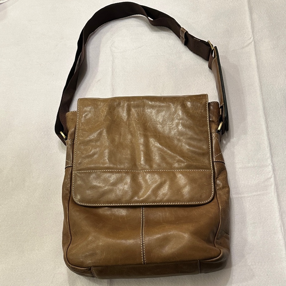 Jos. A. Bank Brown Leather Messenger Bag